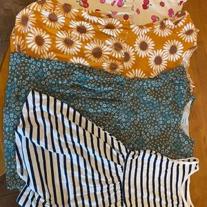 Floral and Striped Dresses Set